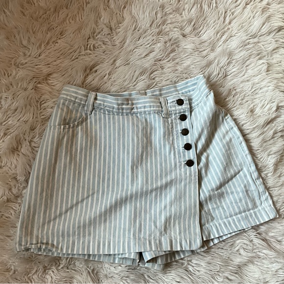 Vintage Denim Skorts Shorts skirt, railroad stripe. Super cute 90s, 2000’s - Picture 1 of 2
